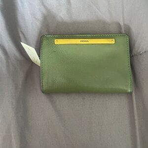 Fossil Green Leather Wallet